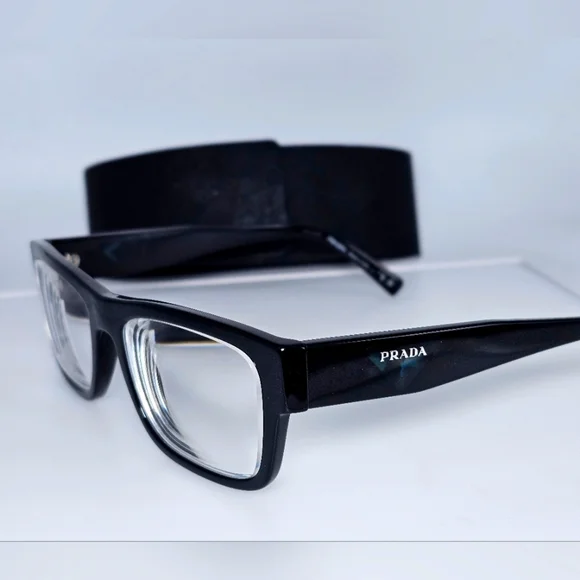 Prada Black Eyeglasses RX VPR 15Y 1AB 101 - Picture 2 of 11